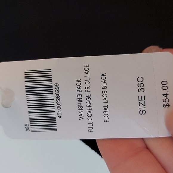 NWT Soma Vanishing Back Full Coverage Front Closure Black Lace Size 36C - Picture 3 of 5